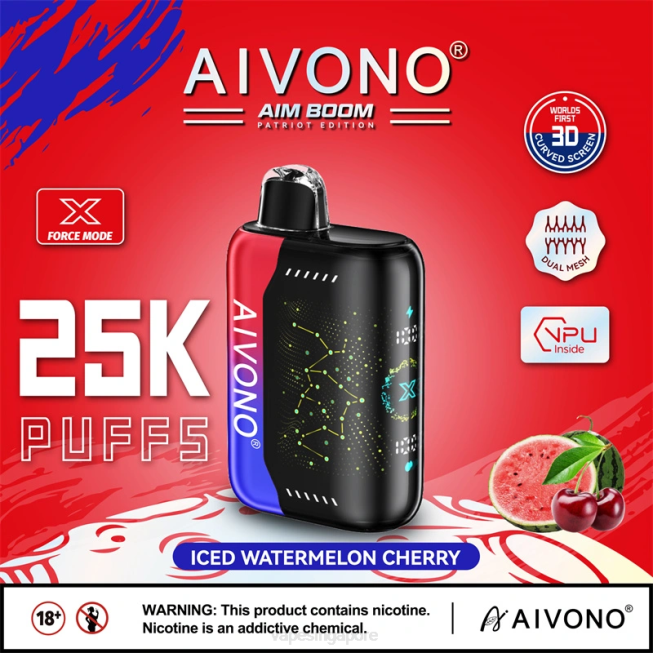 Aivono AIM BOOM 25000 Iced Watermelon Cherry - 82P6347 Disposable Vape SG