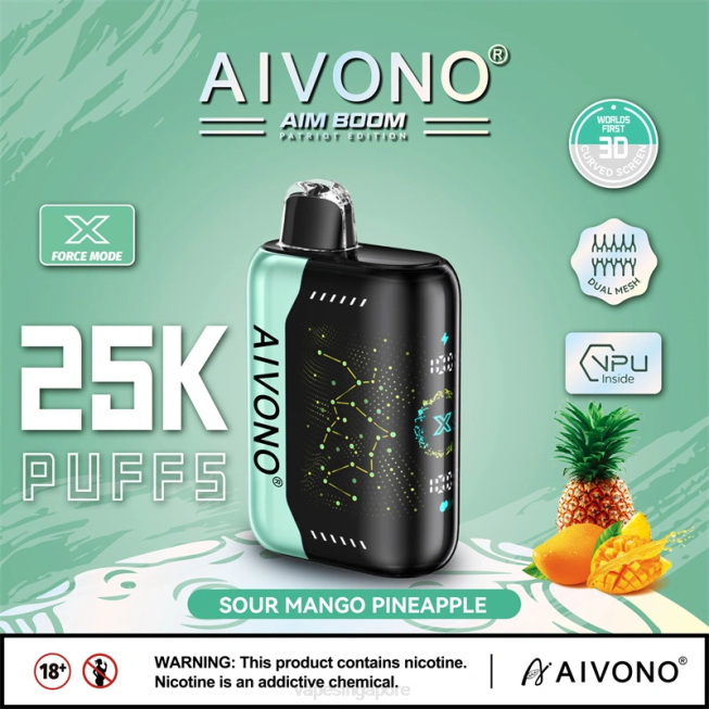 Aivono AIM BOOM 25000 Sour Mango Pineapple - 82P6351 Vape Wholesale Supplier