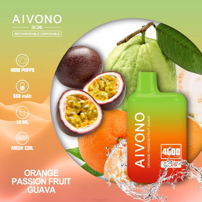 Aivono AIM BOXX 4000 Orange Passionfruit Guava - 82P6212 Disposable Vape SG