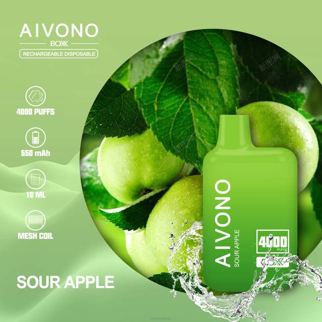 Aivono AIM BOXX 4000 Sour Apple - 82P6220 Disposable E Cigarette Singapore