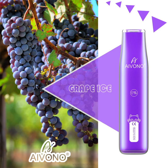 Aivono AIM CAT 400 Grape Ice - 82P6337 Disposable E Cigarette Singapore