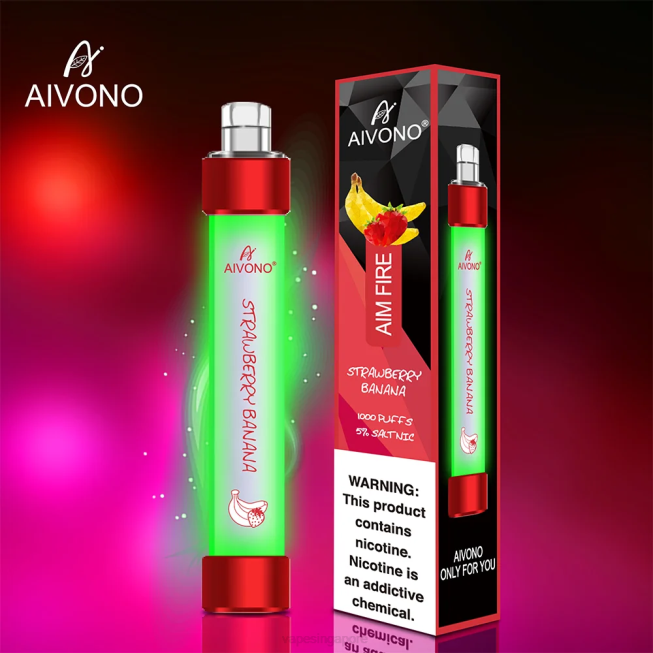 Aivono AIM FIRE 1000 Strawberry Banana - 82P6332 Vape Wholesale Near Me