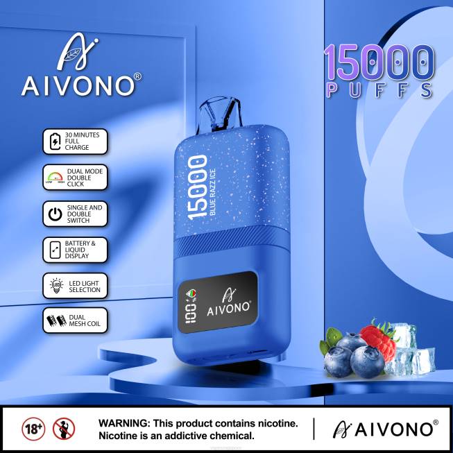 Aivono AIM magic 15000 Blue Razz Ice - 82P664 Vape Supplier Singapore