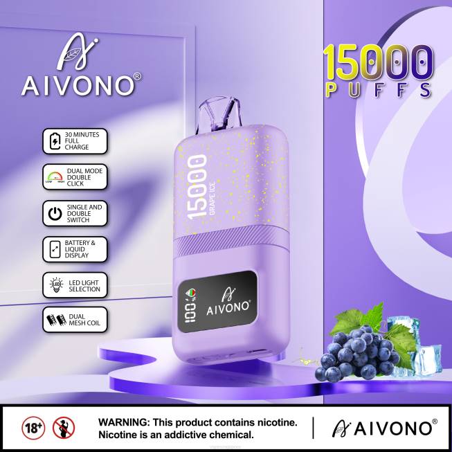 Aivono AIM magic 15000 Grape Ice - 82P660 Best Disposable Vape Singapore