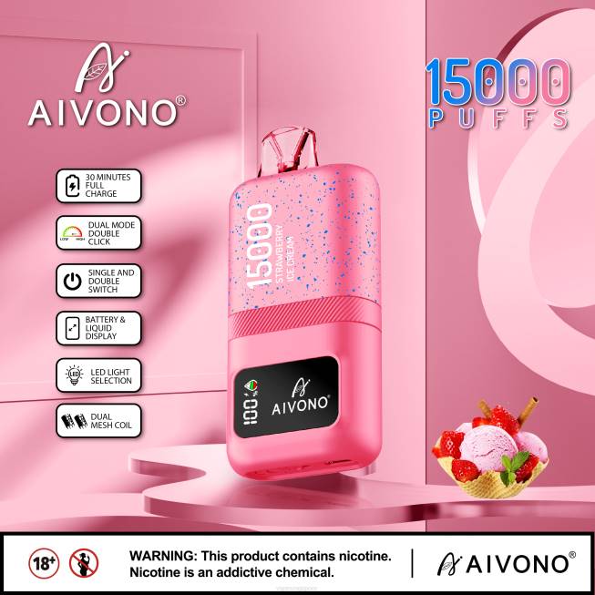 Aivono AIM magic 15000 Strawberry Ice Cream - 82P666 Disposable Vape Singapore