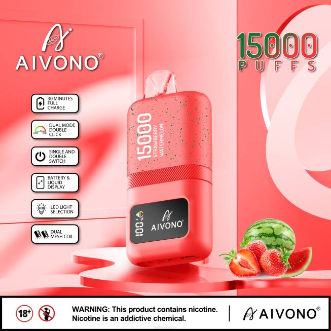 Aivono AIM magic 15000 Strawberry Watermelon - 82P658 Disposable E Cigarette Singapore