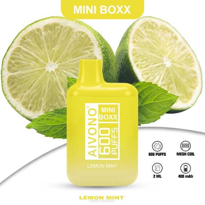 Aivono AIM MINI BOXX 600 Lemon Mint - 82P6233 Vape Wholesale Near Me