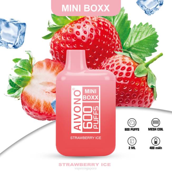 Aivono AIM MINI BOXX 600 Strawberry Ice - 82P6236 Vape Singapore