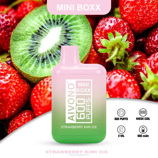 Aivono AIM MINI BOXX 600 Strawberry Kiwi Ice - 82P6234 Vape Wholesale Supplier