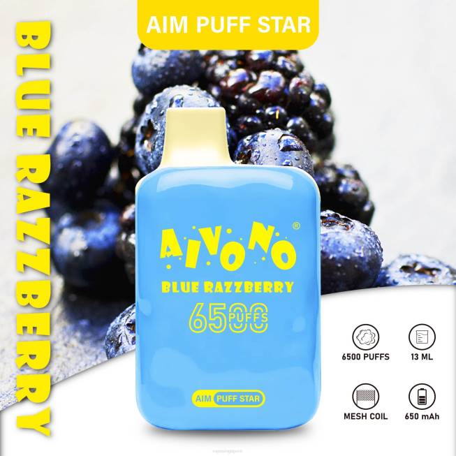 Aivono AIM PUFF STAR 6500 Blue Razzberry - 82P6292 Disposable E Cigarette Singapore