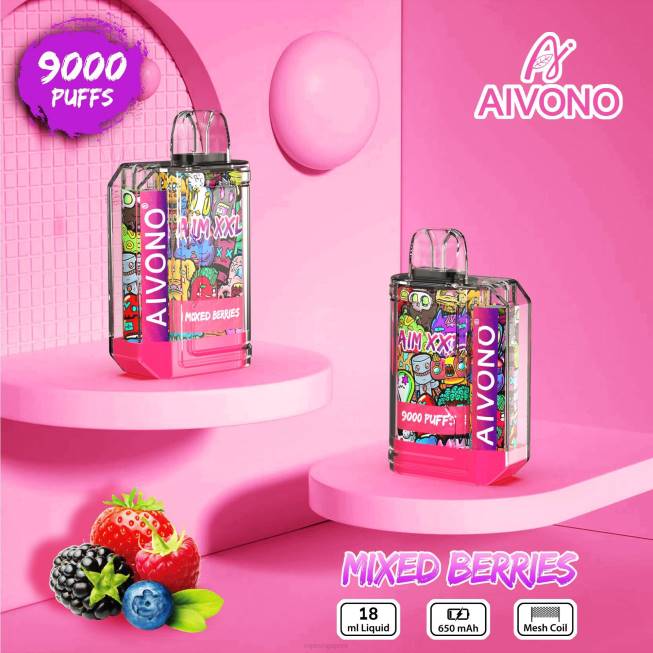 Aivono AIM XXL 9000 Mouth Sticker Transparent Mixed Berries - 82P651 Best Disposable Vape Singapore