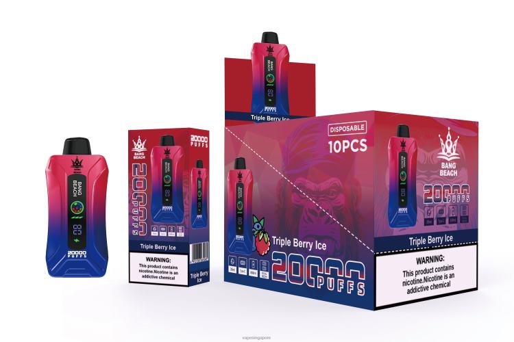 Bang Beach 20000 Puffs Smart Screen Vape JL06V8 - Vape Wholesale Near Me Triple Berry Ice