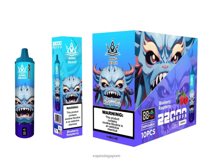 Bang Beach 22000 Puffs Smart Screen JL06V14 - Disposable Vape SG Blueberry Raspberry