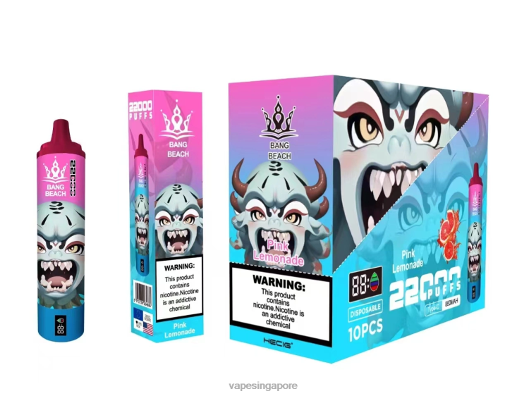 Bang Beach 22000 Puffs Smart Screen JL06V15 - Best Disposable Vape Singapore Pink Lemonade