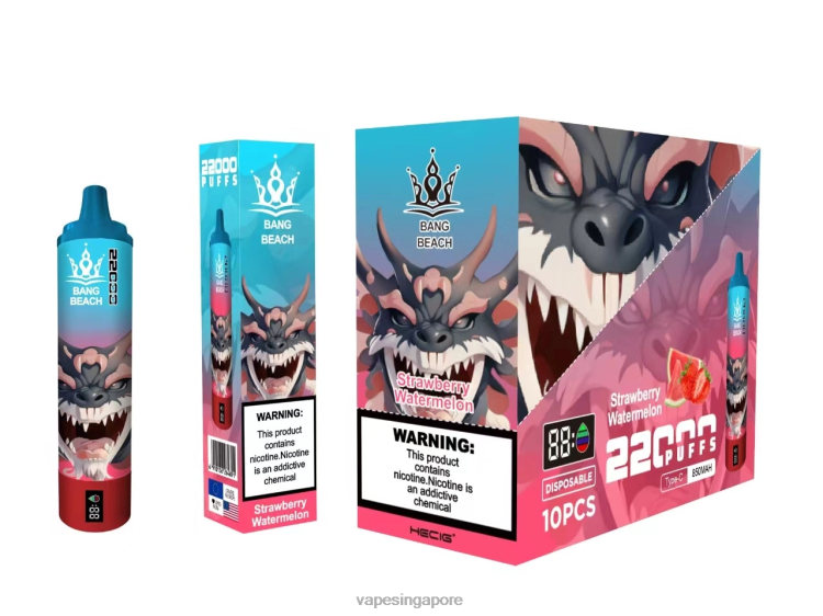 Bang Beach 22000 Puffs Smart Screen JL06V23 - Disposable Vape SG Strawberry Watermelon