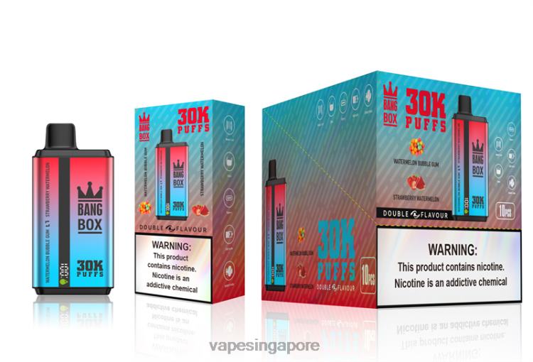 Bang Box 30000 Puffs Dual Flavors JL06V68 - Disposable Vape SG Watermelon Bubble Gum & Strawberry Watermelon