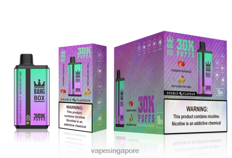 Bang Box 30000 Puffs Dual Flavors JL06V70 - Vape Wholesale Prices Strawberry Watermelon & Kiwi Passion Fruit Guava