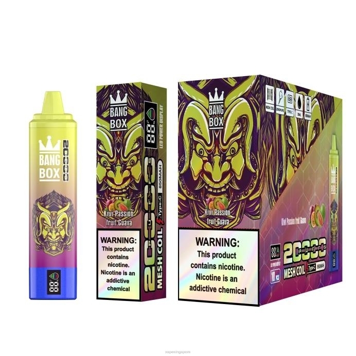 Kiwi Passion Fruit Guava - best disposable Vape Singapore 2PLF127 Bang Box 20000