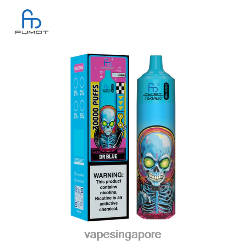 Disposable E Cigarette Singapore 48P6412 Dr Blue Fumot Tornado 30K Music