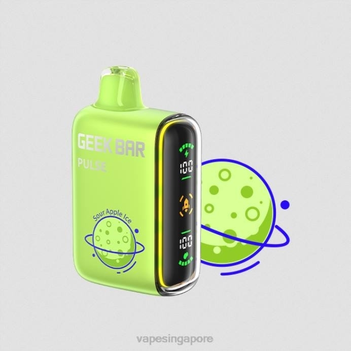 Sour Apple Ice - Vape supplier Singapore 2PLF85 GEEK BAR Pulse Planet Edition 7500 PUFFS/15000 PUFFS