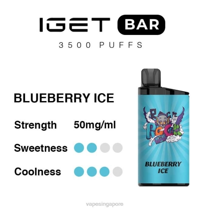 Blueberry Ice - disposable Vape Singapore 2PLF98 IGET BAR 3500 5% NICOTINE