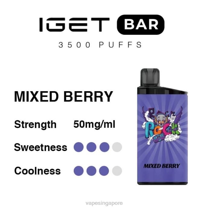 Mixed Berry - disposable e cigarette Singapore 2PLF94 IGET BAR 3500 5% NICOTINE