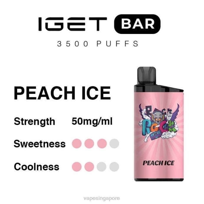 Peach Ice - Vape supplier Singapore 2PLF95 IGET BAR 3500 5% NICOTINE