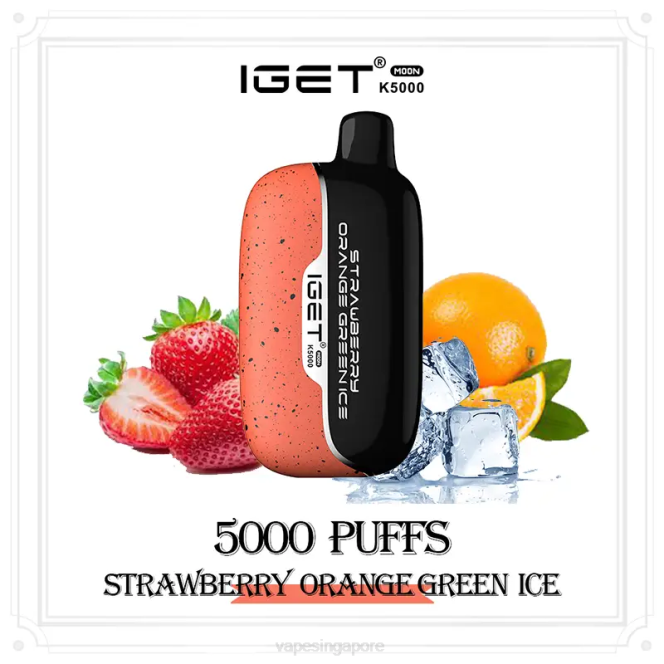 Disposable E Cigarette Singapore VL6012 Strawberry Orange Green Ice IGET Moon K5000