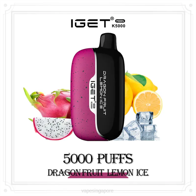 Disposable E Cigarette Singapore VL6020 Dragon Fruit Lemon Ice IGET Moon K5000