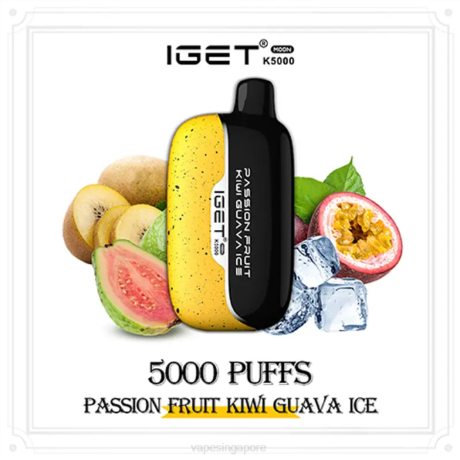 Vape Singapore VL602 Passion Fruit Kiwi Guava Ice IGET Moon K5000