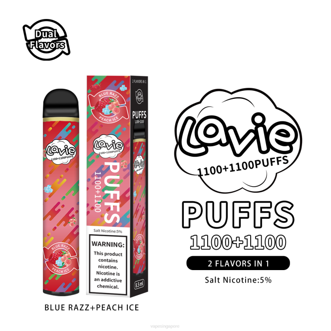 LAVIE BAR Switch 2200 Puffs 4HB0298 | Vape Supplier Singapore Blue Razz/Peach Ice