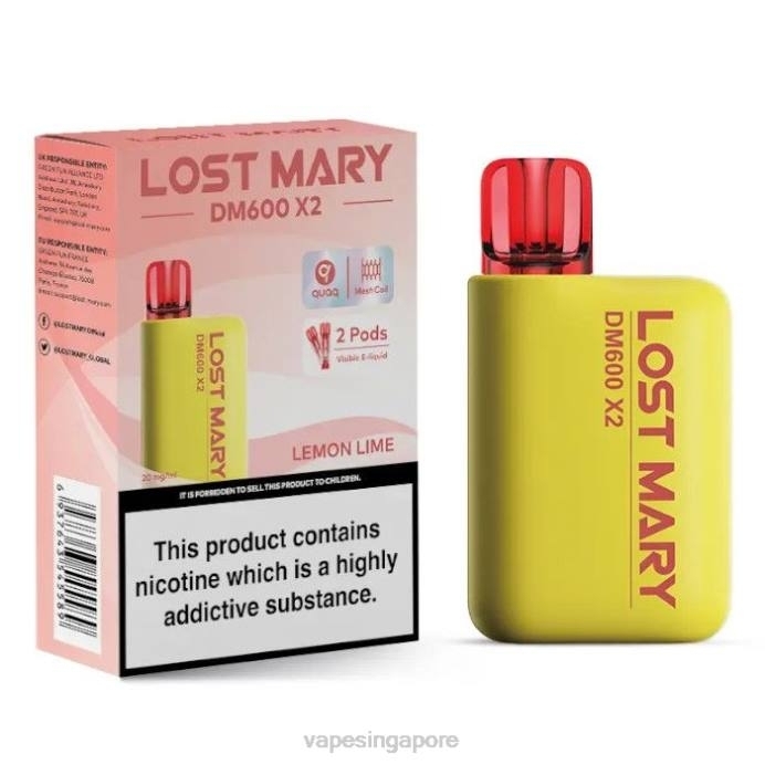 Lemon Lime - disposable e cigarette Singapore 2PLF474 LOST MARY DM600 X2