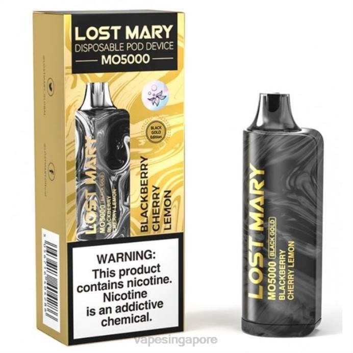 Blackberry Cherry Lemon - Vape Singapore 2PLF343 LOST MARY MO5000 Black Gold 10mL