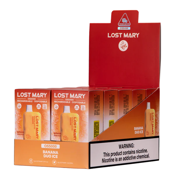 Banana Duo Ice - best disposable Vape Singapore 2PLF107 LOST MARY OS5000