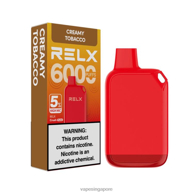 Vape Supplier Singapore 4208228 - Creamy Tobacco RELX Crush Pocket 6000 5% High Nic