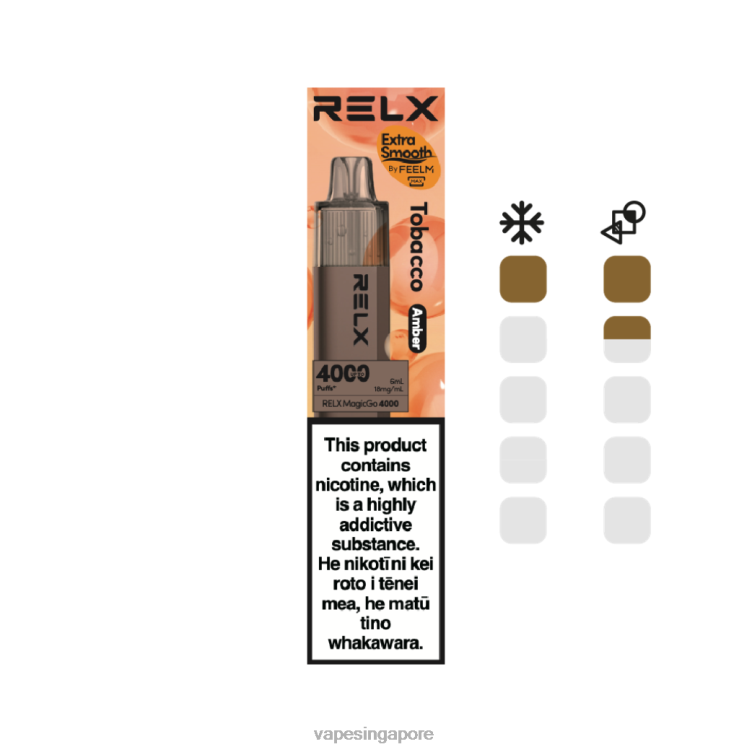 Disposable Vape SG 420825 - Tobacco (Amber) RELX MagicGo 4000 Disposable Vape