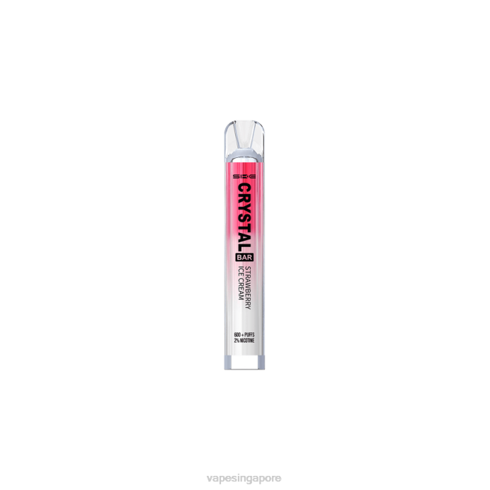 Strawberry Ice Cream - Vape supplier Singapore 2PLF265 SKE Crystal Bar Disposable Vape 600 Puffs
