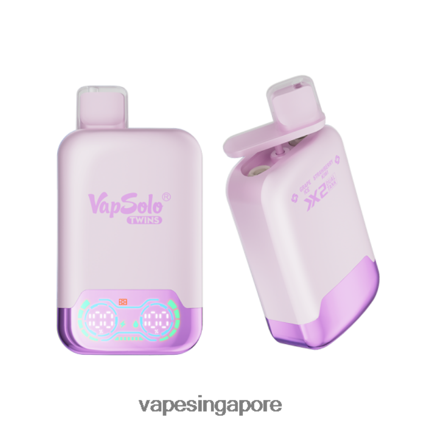 Disposable Vape SG ZB8480122 Vapsolo TWINS Disposable Vape Grape Ice & Strawberry Kiwi