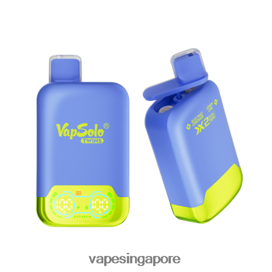 Disposable Vape Singapore ZB8480120 Vapsolo TWINS Disposable Vape Blue Razz Lemonade & Lemon Lime