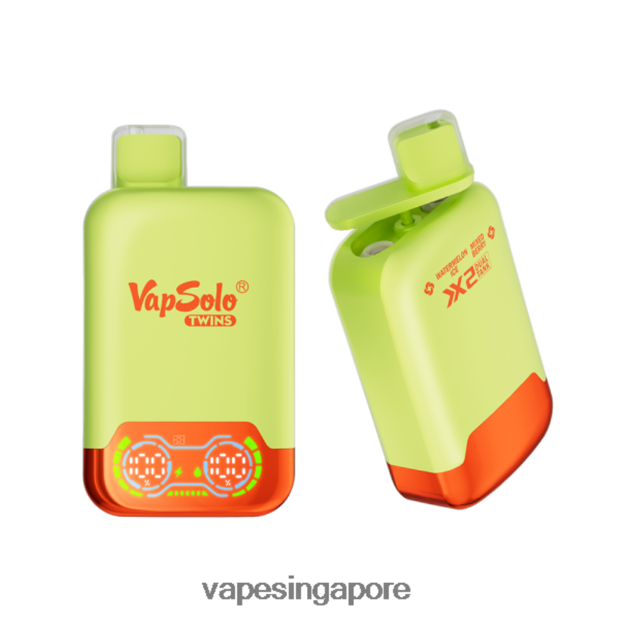 Vape Singapore ZB8480128 Vapsolo TWINS Disposable Vape Watermelon Ice & Mixed Berry