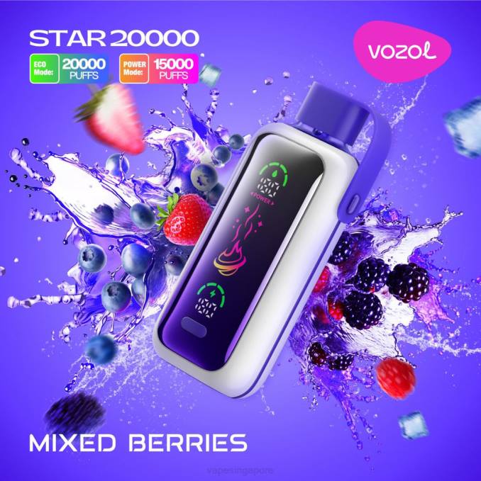 Best Disposable Vape Singapore MIXED BERRIES 2TFN14 VOZOL STAR 20000
