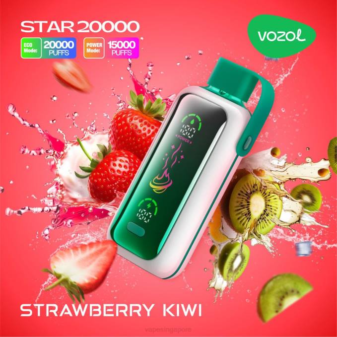 Disposable E Cigarette Singapore STRAWBERRY KIWI 2TFN20 VOZOL STAR 20000
