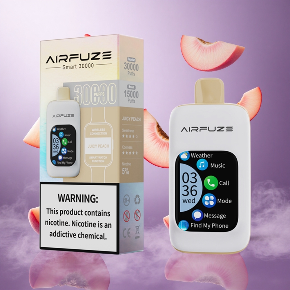 AirFuze Smart 30000 Puffs Juicy Peach Singapore Wholesale 900mAh Battery Type-C Charging