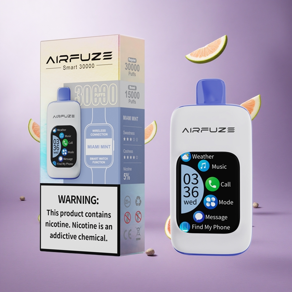 AirFuze Smart 30000 Puffs Miami Mint Singapore Wholesale 5% Nicotine Strength 900mAh Battery Capacity
