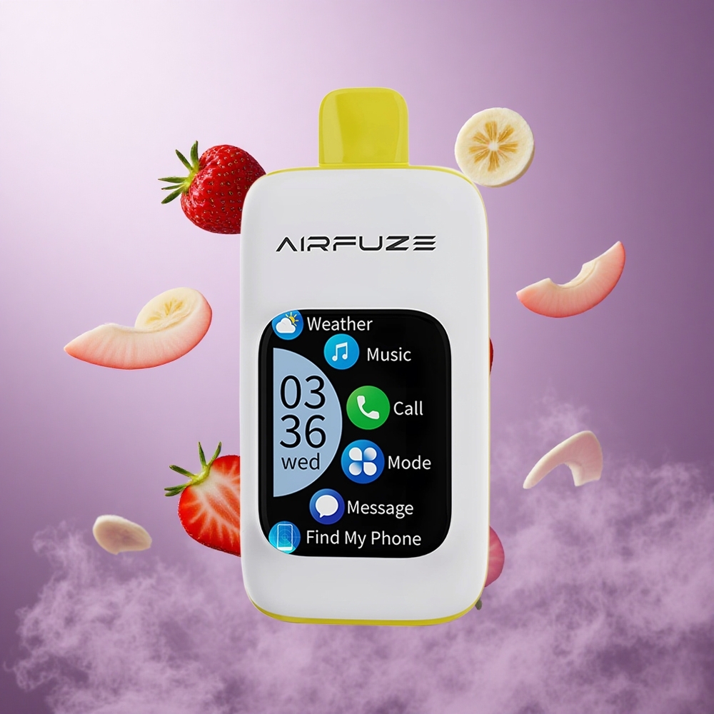 AirFuze Smart Pro 40000 Puffs Strawberry Banana Singapore Wholesale Rechargeable Battery Smart Touch Screen