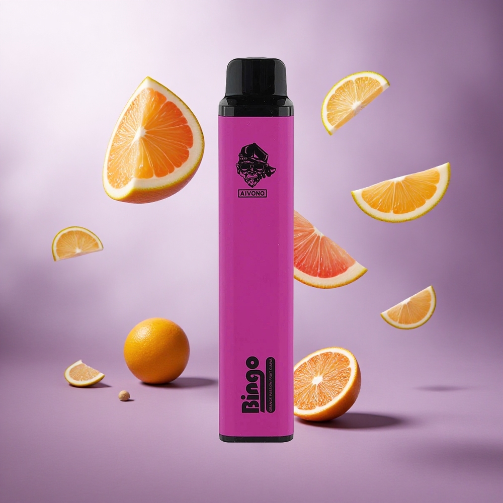 Aivono Aim Bingo 4000 Puffs Orange Passion Fruit Guava Singapore Wholesale 1000mAh Rechargeable Battery 10mL E-Liquid Capacity