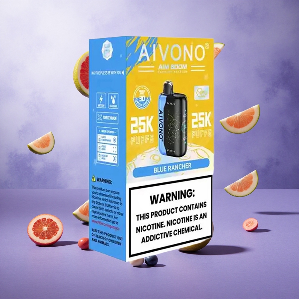 Aivono Aim Boom 25000 Puffs Blue Rancher Singapore Wholesale 28ml E-Liquid Capacity 650mAh Battery