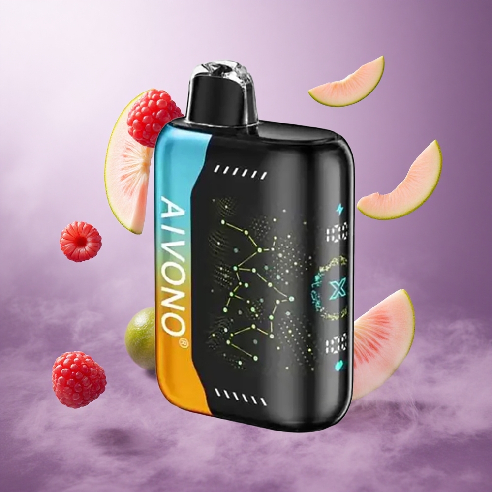 Aivono Aim Boom 25000 Puffs Raspberry Peach Lime Singapore Wholesale 28ml E-Liquid Capacity 650mAh Battery