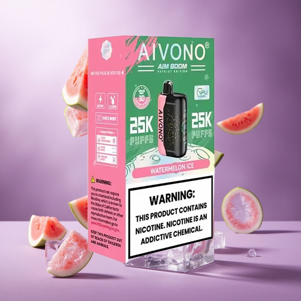 Aivono Aim Boom 25000 Puffs Watermelon Ice Singapore Wholesale 28ml E-Liquid Capacity 650mAh Battery