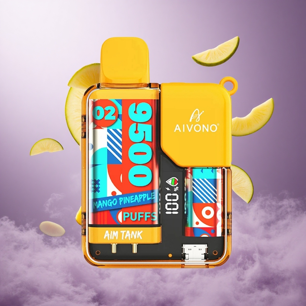 Aivono Aim Tank 9500 Puffs Mango Pineapple Singapore Wholesale 18ml E-liquid Capacity 650mAh Battery